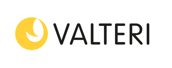 Valterin vaakamuotoinen logo värillisenä.