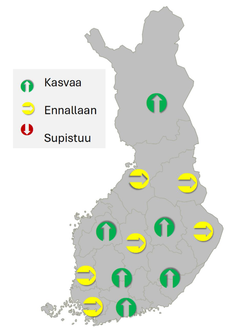 INFRA alueiden markkinanäkymät 2026 verrattuna edelliseen vuoteen.