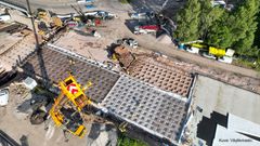 Paalulaatan rakentaminen etenee Espoon kaupunkiradan alueurakka 3:ssa Espoon keskuksessa. Kuva: Väylävirasto