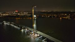 Kruunuvuorensillan työmaa kesällä 2023