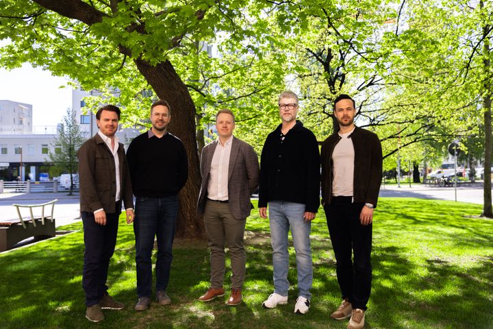 Kuvassa vasemmalta: Rikard Fransson, Antti Kivelä, Janne Mustonen, Jyrki Huotari ja Karim Al-asi