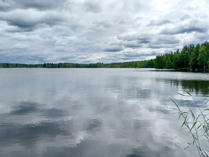Saukkojärven pintaa pilvisellä säällä.