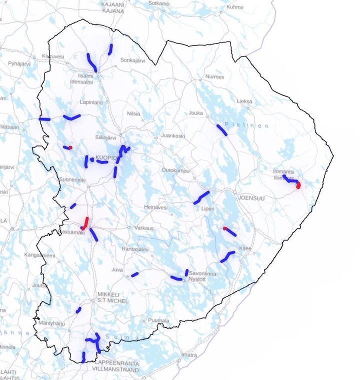 Päällystysohjelman 2026 kartta