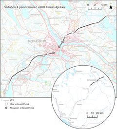 Valtatien 4 parantaminen välillä Hirvas-Apukka.