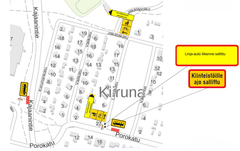 Karttakuva bussipysäkkien sijoittumisesta alueelle.