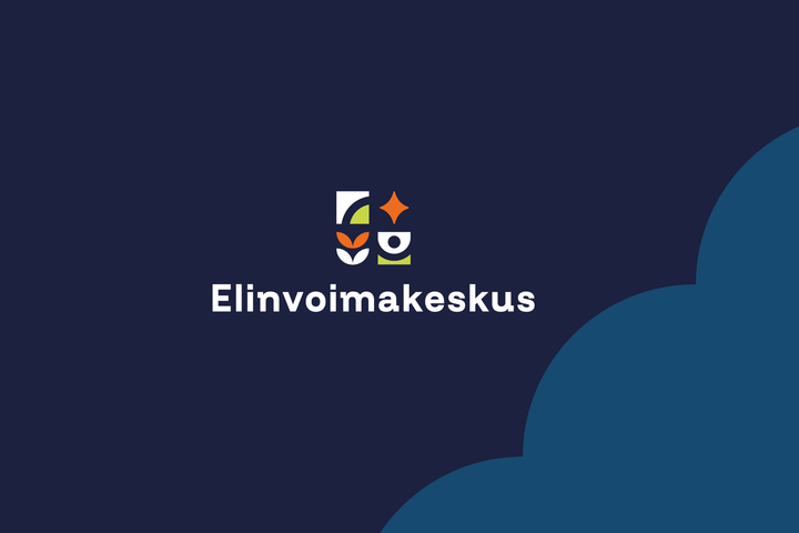 Elinvoimakeskuksen logo sinisellä taustalla.