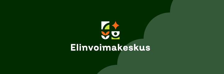 Elinvoimakeskuksen logo vihreällä pohjalla.