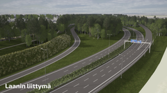 Havainnekuva tiesuunnitelmassa esitetystä Laanin liittymästä.