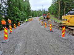 Maantien korjaustyömaa.