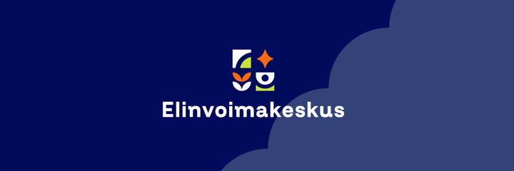 Elinvoimakeskuksen logo sinisellä pohjalla.