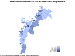 Karta över sysselsättningsgraden