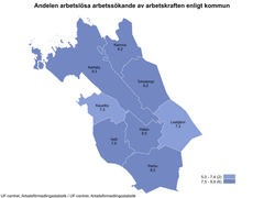 Karta över sysselsättningsgraden