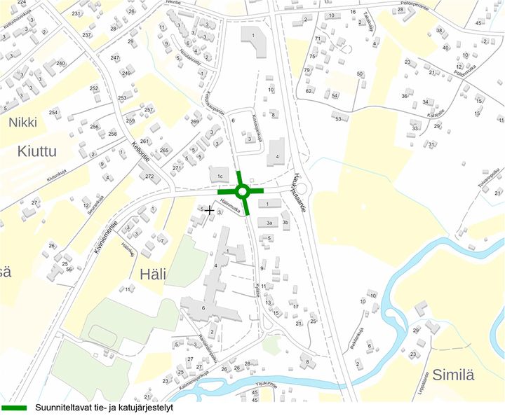 Suunnittelualueen kartta.