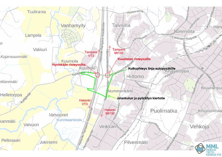 Alt-teksti%3A%20Kartta%2C%20joka%20n%E4ytt%E4%E4%20siltapaikat%20ja%20kulkuyhteydet%20Hyvink%E4%E4ll%E4.%20Mukana%20my%F6s%20kiertotie%20jalankulkijoille%20ja%20py%F6r%E4ilij%F6ille.