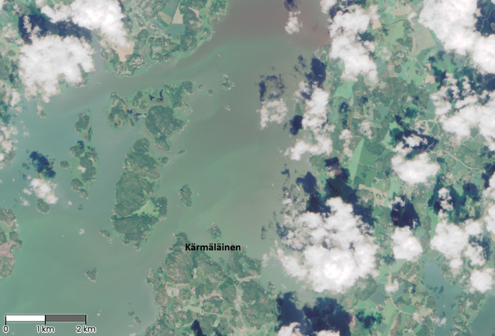 Satellitbild från observationsplats i Kärmäläinen.