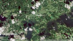 En satellitbild av Vesijärvi i Kangasala.