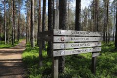 Pogostan Ultra Trail -reitit kulkevat olemassa olevilla retkeilyreiteillä. Juoksijat tukeutuvat retkeilyreittien opasteisiin sekä gpx-jälkeen. Erillistä tapahtumakyltitystä reitille ei tule. Kuva Patvinsuon kansallispuistosta.