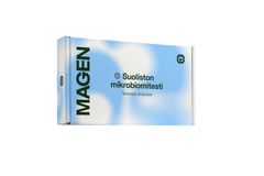 Kuvassa on Magenin suoliston mikrobiomitestin pakkaus